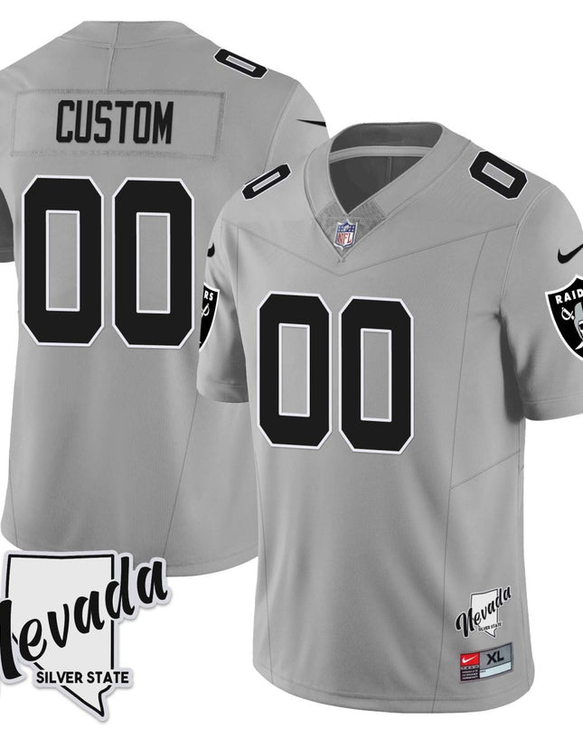 Custom Las Vegas Raiders 2023 Nevada Sliver State Patch Jersey - All Stitched LVRAI_KDZ - KINDOZY