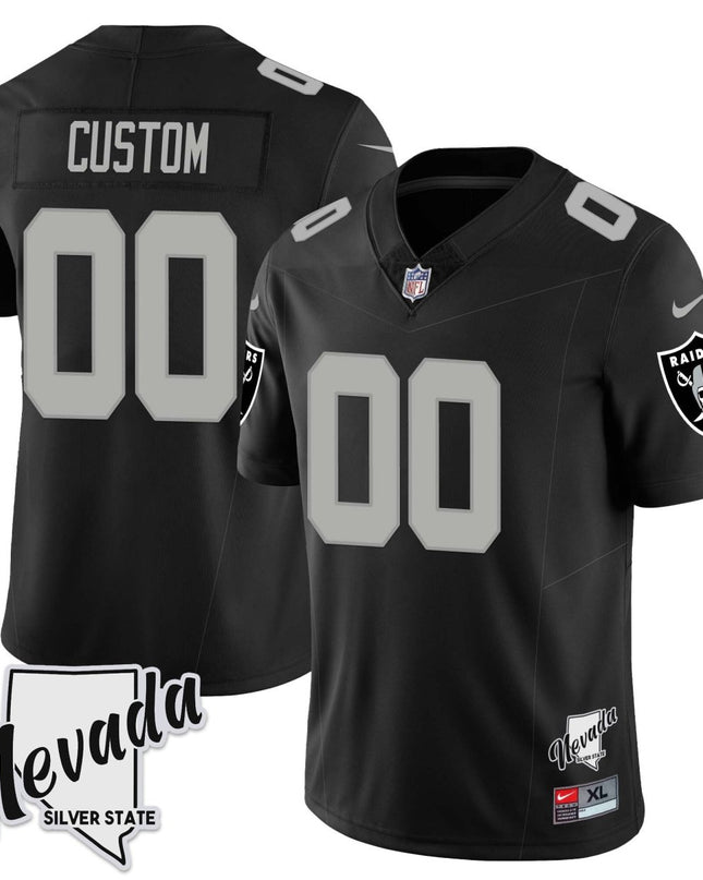 Custom Las Vegas Raiders 2023 Nevada Sliver State Patch Jersey - All Stitched LVRAI_KDZ - KINDOZY