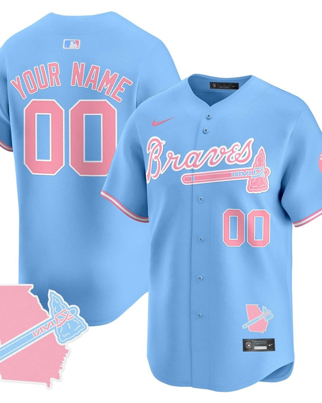 Custom Name/Gender Atlanta Braves Bubblegum Pink Vapor Premier Limited Jersey - All Stitched ATLBRA_KDZ - KINDOZY