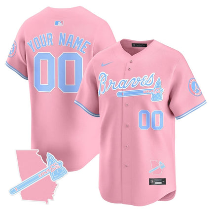 Custom Name/Gender Atlanta Braves Bubblegum Pink Vapor Premier Limited Jersey - All Stitched ATLBRA_KDZ - KINDOZY