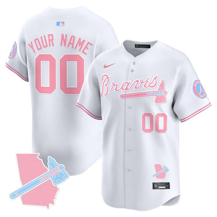 Custom Name/Gender Atlanta Braves Bubblegum Pink Vapor Premier Limited Jersey - All Stitched ATLBRA_KDZ - KINDOZY
