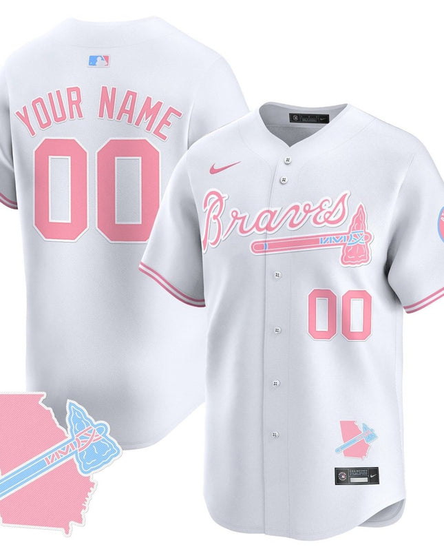 Custom Name/Gender Atlanta Braves Bubblegum Pink Vapor Premier Limited Jersey - All Stitched ATLBRA_KDZ - KINDOZY