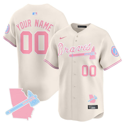 Custom Name/Gender Atlanta Braves Bubblegum Pink Vapor Premier Limited Jersey - All Stitched ATLBRA_KDZ - KINDOZY