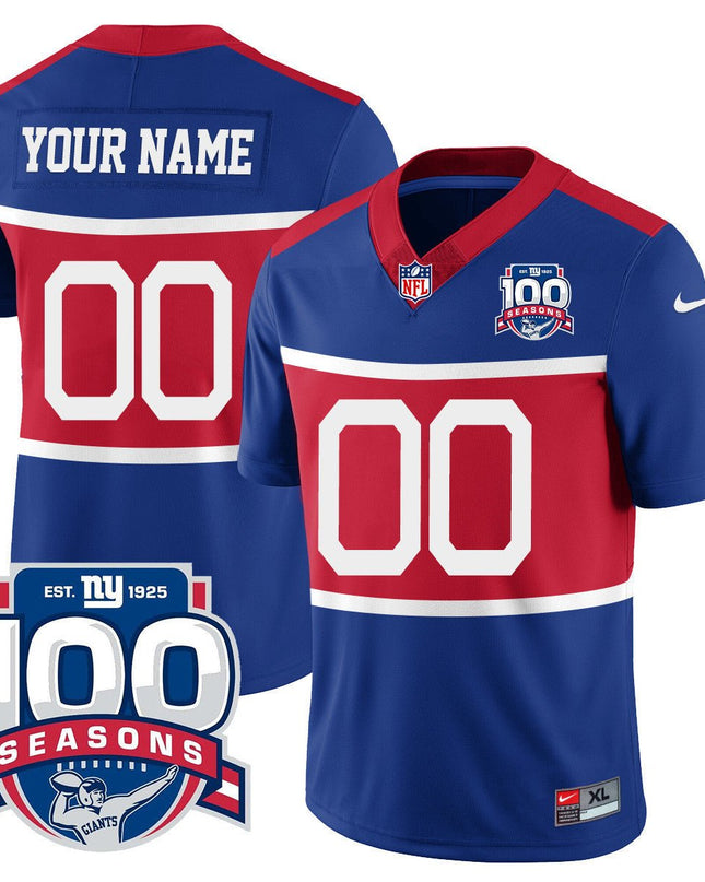 Custom New York Giants "Century Red' 100TH Season Commemorative Jersey TLA - All Stitched NYG_KDZ - KINDOZY