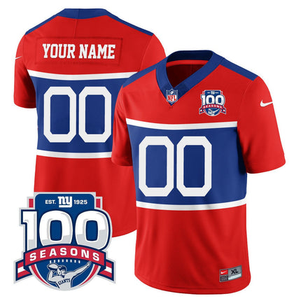 Custom New York Giants "Century Red' 100TH Season Commemorative Jersey TLA - All Stitched NYG_KDZ - KINDOZY