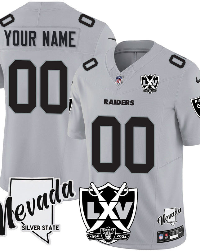 Custom Raiders 2024 Vapor Limited Jersey - 65th Anniversary - All Stitched LVRAI_KDZ - KINDOZY
