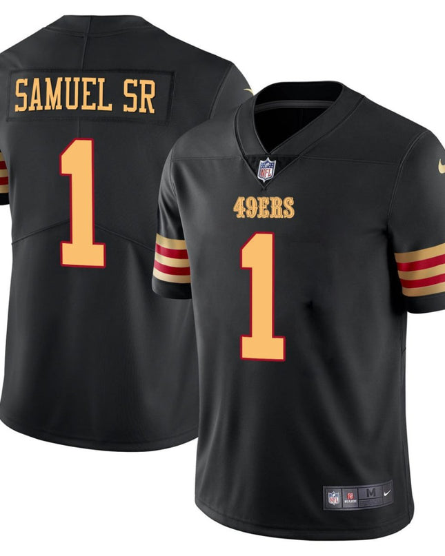 Deebo Samuel Sr 1 San Francisco 49ers Black Jersey - All Stitched SF49_KDZ - KINDOZY