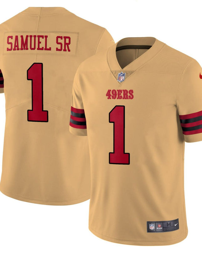 Deebo Samuel Sr 1 San Francisco 49ers Gold Jersey - All Stitched SF49_KDZ - KINDOZY