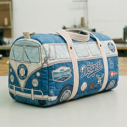 Dodgers Retro Quilted Duffle Bag - KINDOZY