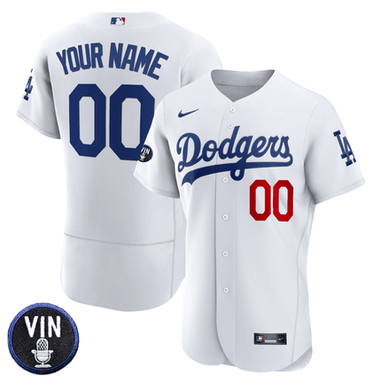 Dodgers Vin Scully Patch Flex Base Custom Jersey - All Stitched - KINDOZY