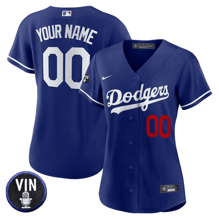 Dodgers Vin Scully Patch Flex Base Custom Jersey - All Stitched - KINDOZY