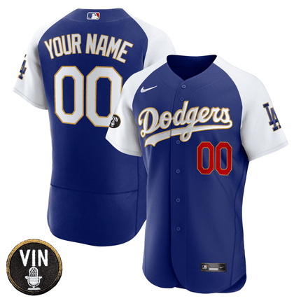 Dodgers Vin Scully Patch Flex Base Custom Jersey - All Stitched - KINDOZY