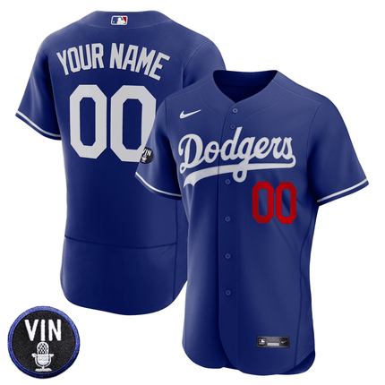 Dodgers Vin Scully Patch Flex Base Custom Jersey - All Stitched - KINDOZY