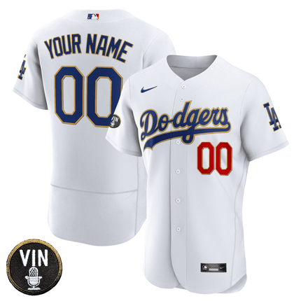 Dodgers Vin Scully Patch Flex Base Custom Jersey - All Stitched - KINDOZY