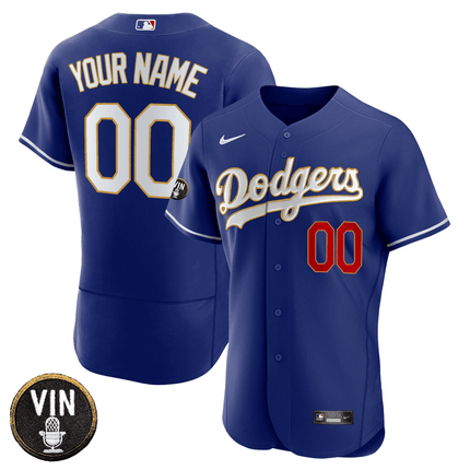 Dodgers Vin Scully Patch Flex Base Custom Jersey - All Stitched - KINDOZY