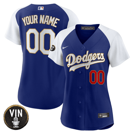Dodgers Vin Scully Patch Flex Base Custom Jersey - All Stitched - KINDOZY