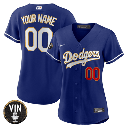 Dodgers Vin Scully Patch Flex Base Custom Jersey - All Stitched - KINDOZY