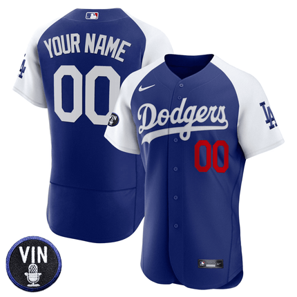 Dodgers Vin Scully Patch Flex Base Custom Jersey - All Stitched - KINDOZY