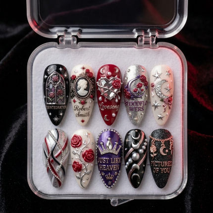 The Cure Handmade Press On Nails | Reusable 3D Nail Set
