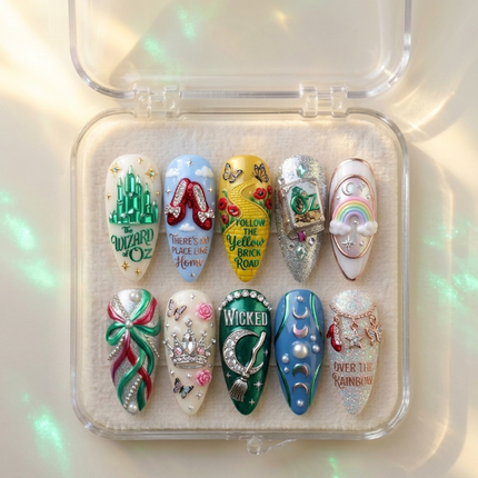 The Wizard of Oz Handmade Press On Nails | Reusable 3D Nail Set