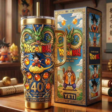 Dragon Ball 40th Anniversary 1986 - 2026 40 Oz Tumbler - KINDOZY