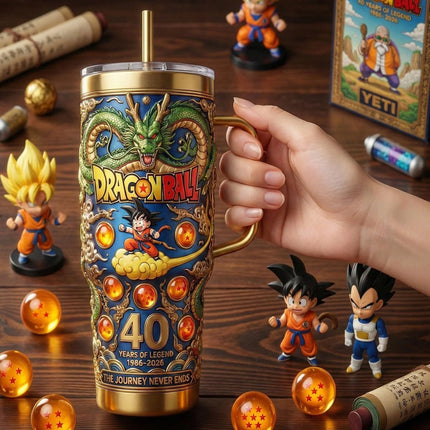 Dragon Ball 40th Anniversary 1986 - 2026 40 Oz Tumbler - KINDOZY