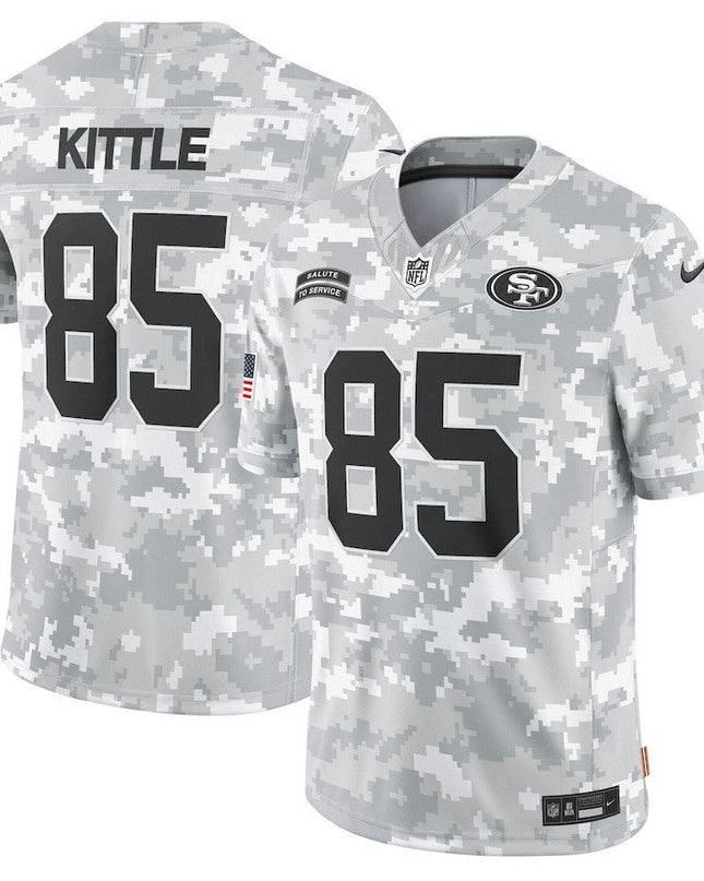 George Kittle San Francisco 49ers 2024 Salute To Service Arctic Camo Jersey - All Stitched SF49_KDZ - KINDOZY