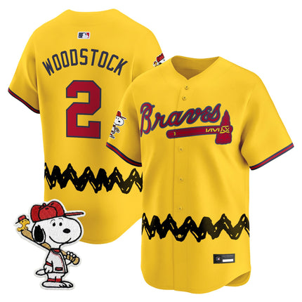 Men's Atlanta Braves x Peanuts Vapor Premier Limited Jersey - Stitched