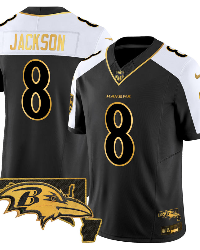 Men's Ravens 2024 Gold Vapor Limited Jersey - All Stitched