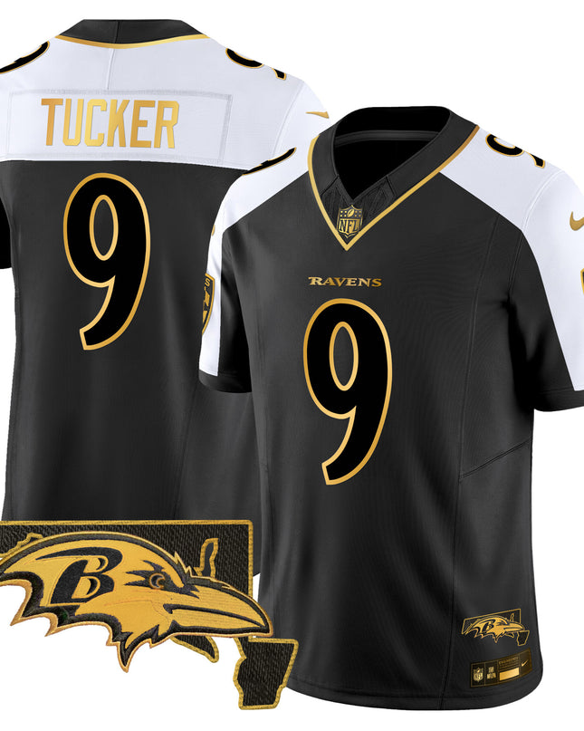 Men's Ravens 2024 Gold Vapor Limited Jersey - All Stitched