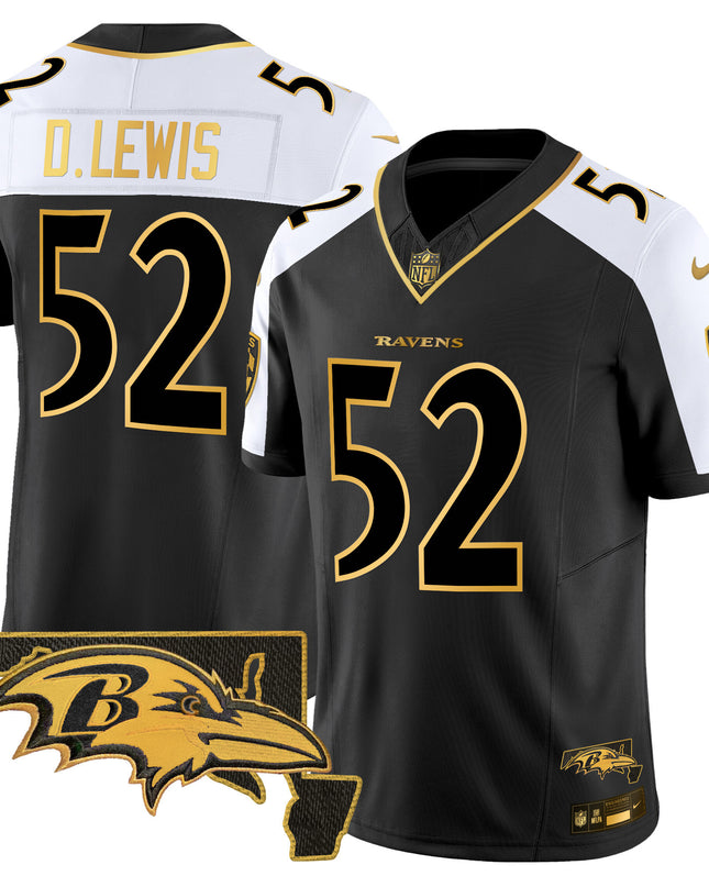 Men's Ravens 2024 Gold Vapor Limited Jersey - All Stitched