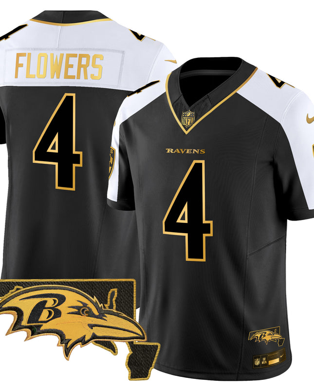 Men's Ravens 2024 Gold Vapor Limited Jersey - All Stitched