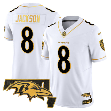Men's Ravens 2024 Gold Vapor Limited Jersey - All Stitched