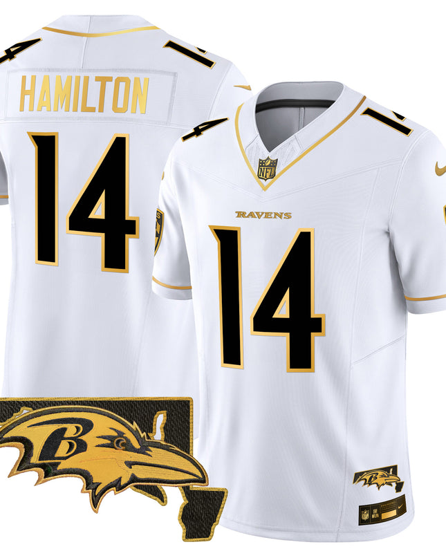 Men's Ravens 2024 Gold Vapor Limited Jersey - All Stitched
