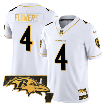 Men's Ravens 2024 Gold Vapor Limited Jersey - All Stitched