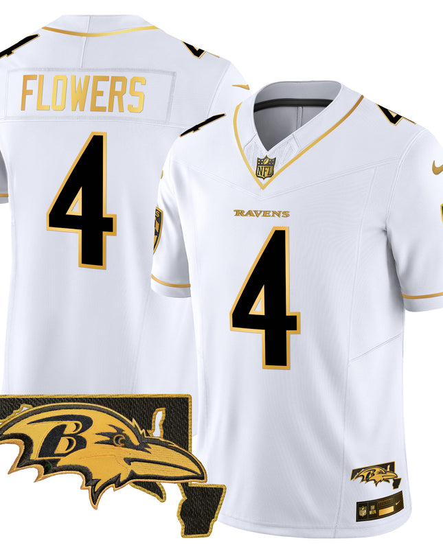 Men's Ravens 2024 Gold Vapor Limited Jersey - All Stitched