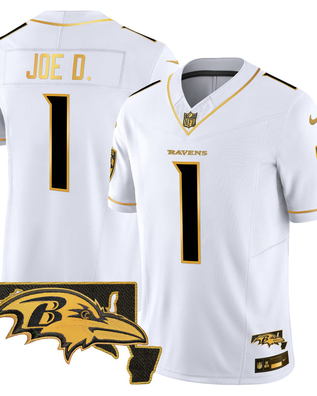 Men's Ravens 2024 Gold Vapor Limited Jersey - All Stitched