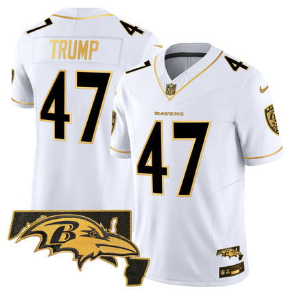 Men's Ravens 2024 Gold Vapor Limited Jersey - All Stitched