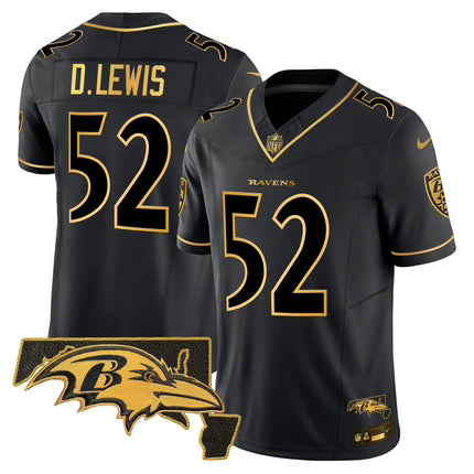 Men's Ravens 2024 Gold Vapor Limited Jersey - All Stitched