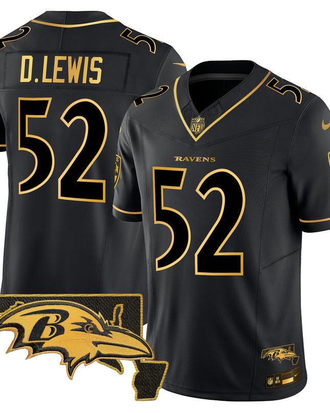 Men's Ravens 2024 Gold Vapor Limited Jersey - All Stitched