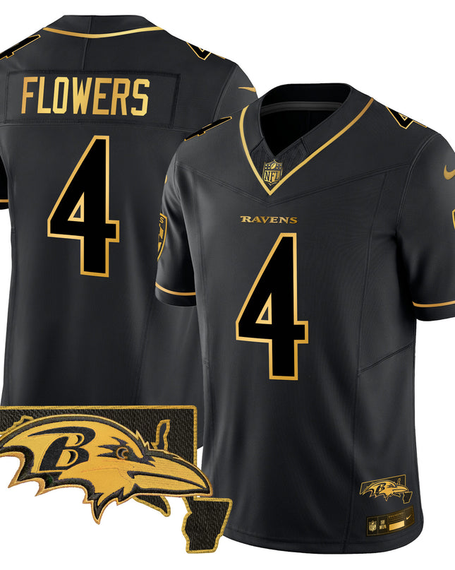 Men's Ravens 2024 Gold Vapor Limited Jersey - All Stitched
