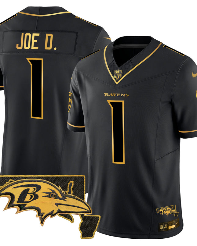 Men's Ravens 2024 Gold Vapor Limited Jersey - All Stitched