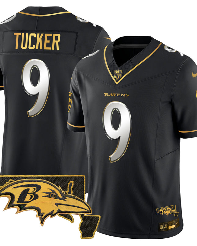 Men's Ravens 2024 Gold Vapor Limited Jersey - All Stitched