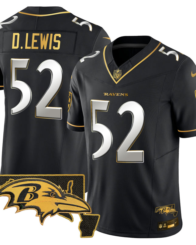 Men's Ravens 2024 Gold Vapor Limited Jersey - All Stitched