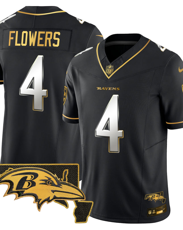 Men's Ravens 2024 Gold Vapor Limited Jersey - All Stitched