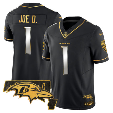 Men's Ravens 2024 Gold Vapor Limited Jersey - All Stitched
