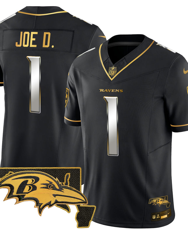 Men's Ravens 2024 Gold Vapor Limited Jersey - All Stitched