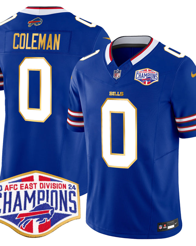 Men's Bills 2024 AFC East Division Champions Gold Trim Vapor Limited Jersey - All Stitched