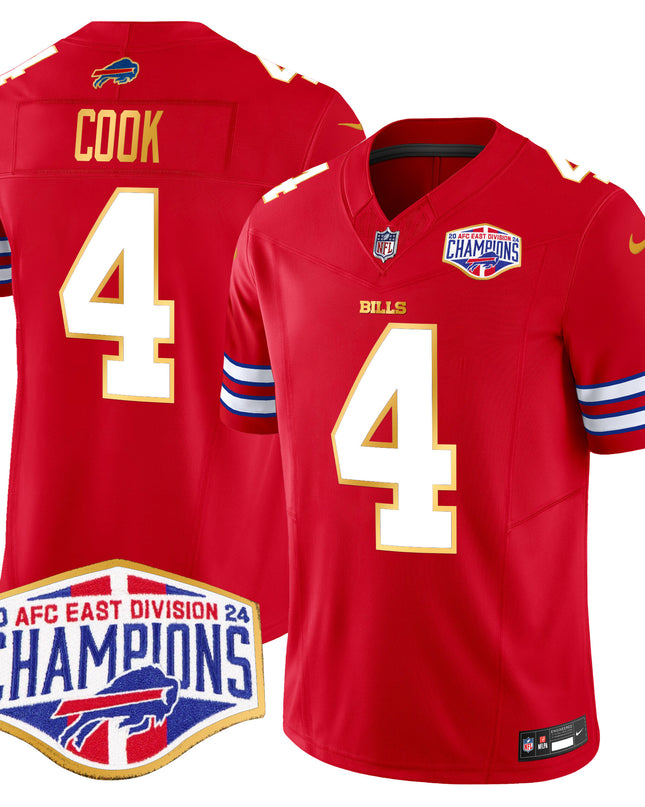 Men's Bills 2024 AFC East Division Champions Gold Trim Vapor Limited Jersey - All Stitched