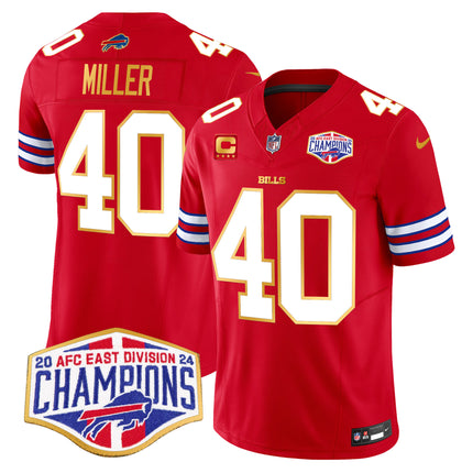 Men's Bills 2024 AFC East Division Champions Gold Trim Vapor Limited Jersey - All Stitched